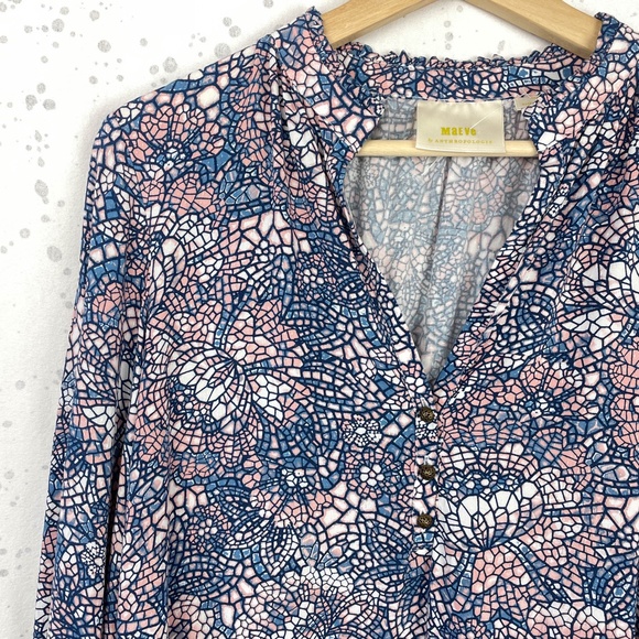 Maeve Anthropologie Floral Colette Peasant Blouse XS - Picture 6 of 11